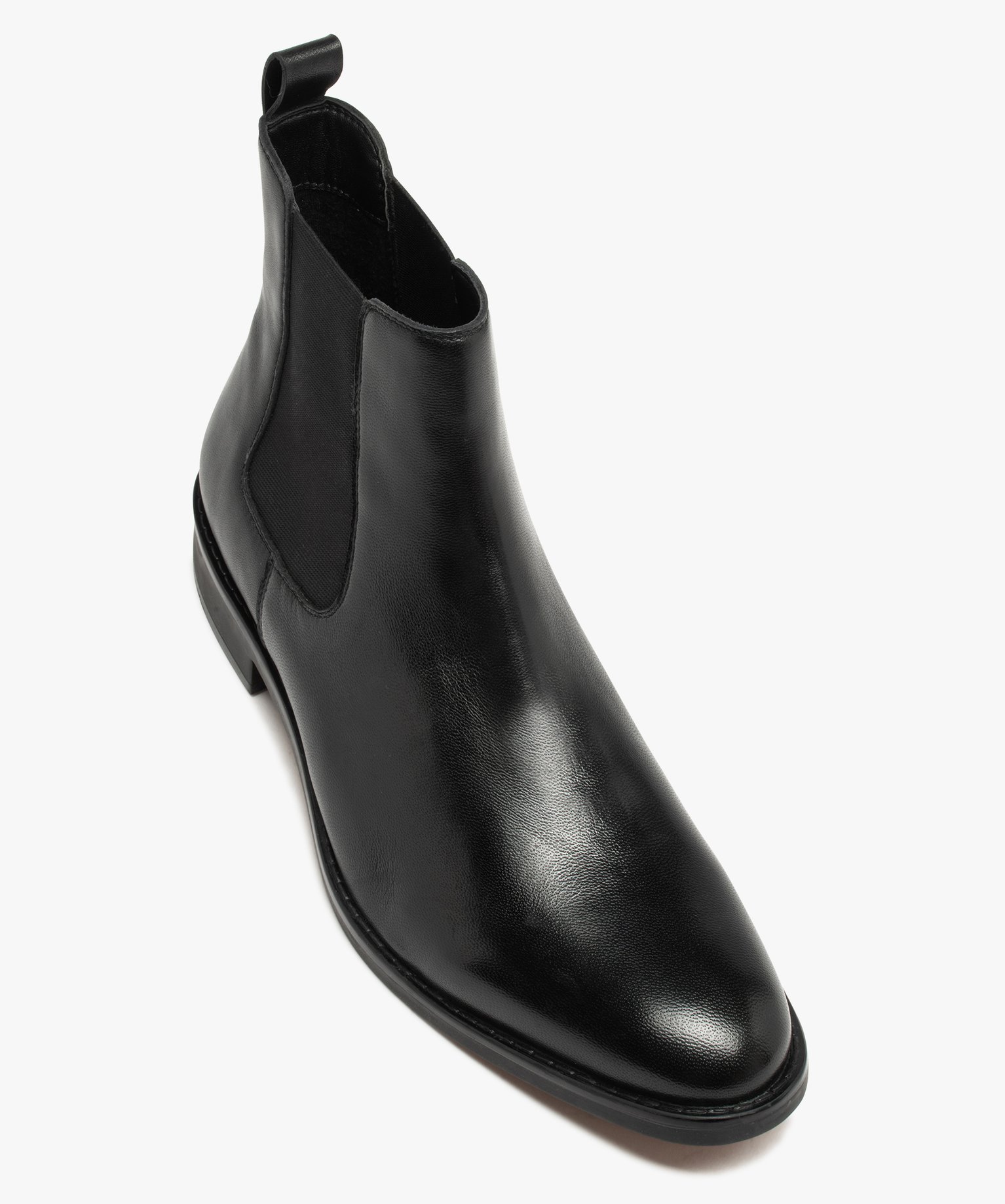 Chelsea boots dessus cuir homme - Tanéo noir | GEMO