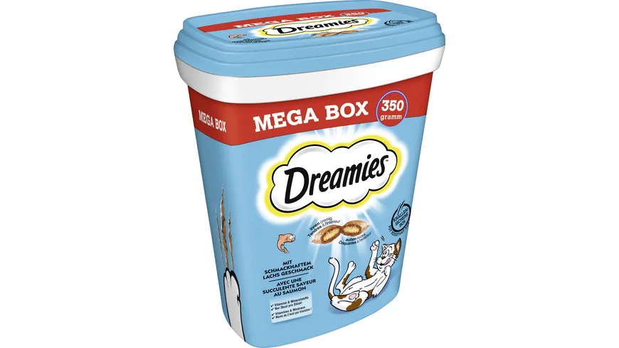 DREAMIES™ Katzenleckerli mit Lachs Mega Box 350 g