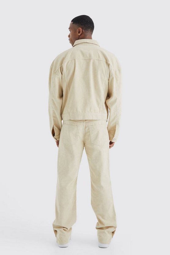 Lockere Cord-Hose mit Druckknöpfen