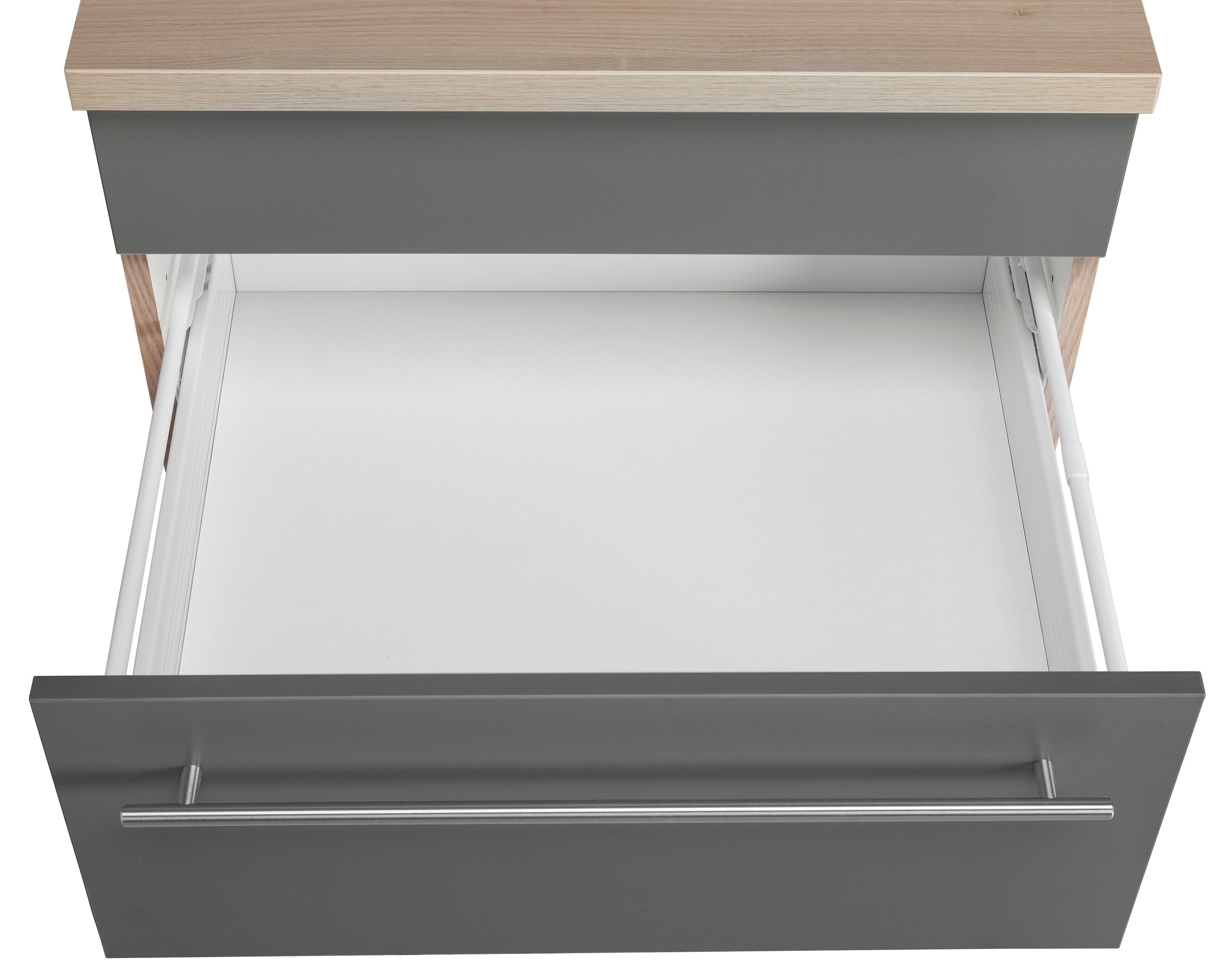 OPTIFIT Küche Bern, Breite 240 cm, ohne E-Geräte, Stärke der Arbeitsplatte wählbar