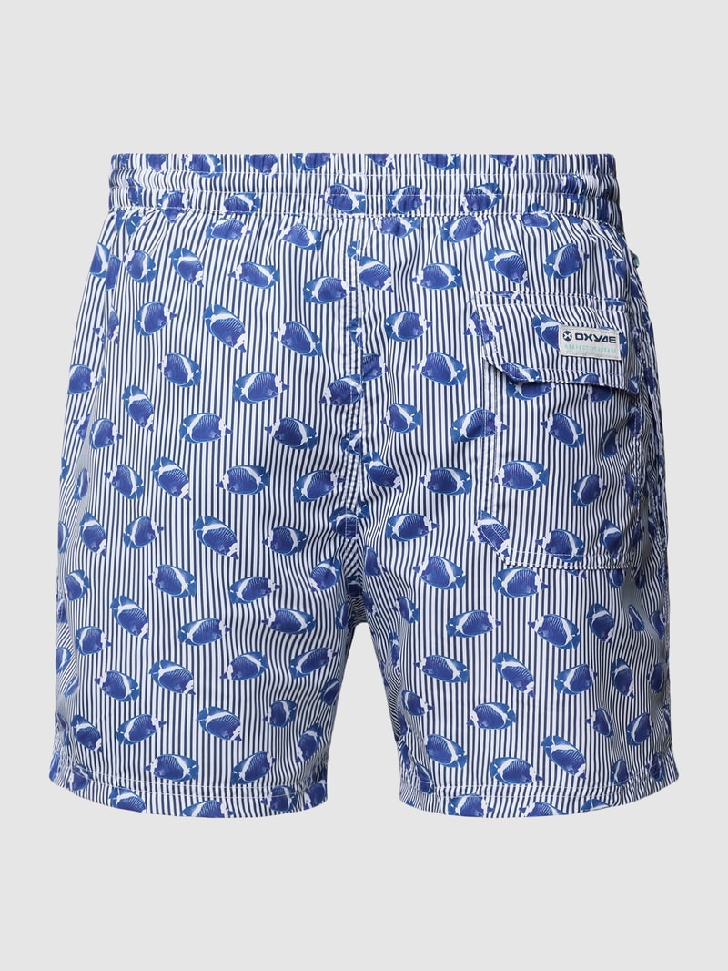 Badehose mit Label-Patch in marineblau