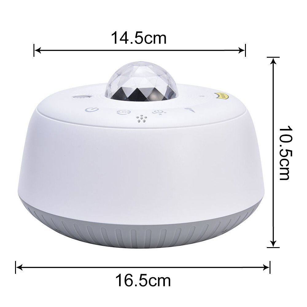 Rosnek LED Nachtlicht Sternenhimmel Projektor, Smart Wifi, Lautsprecher, APP, Starry Mond Stern, Mit Ozeanwelleneffekt
