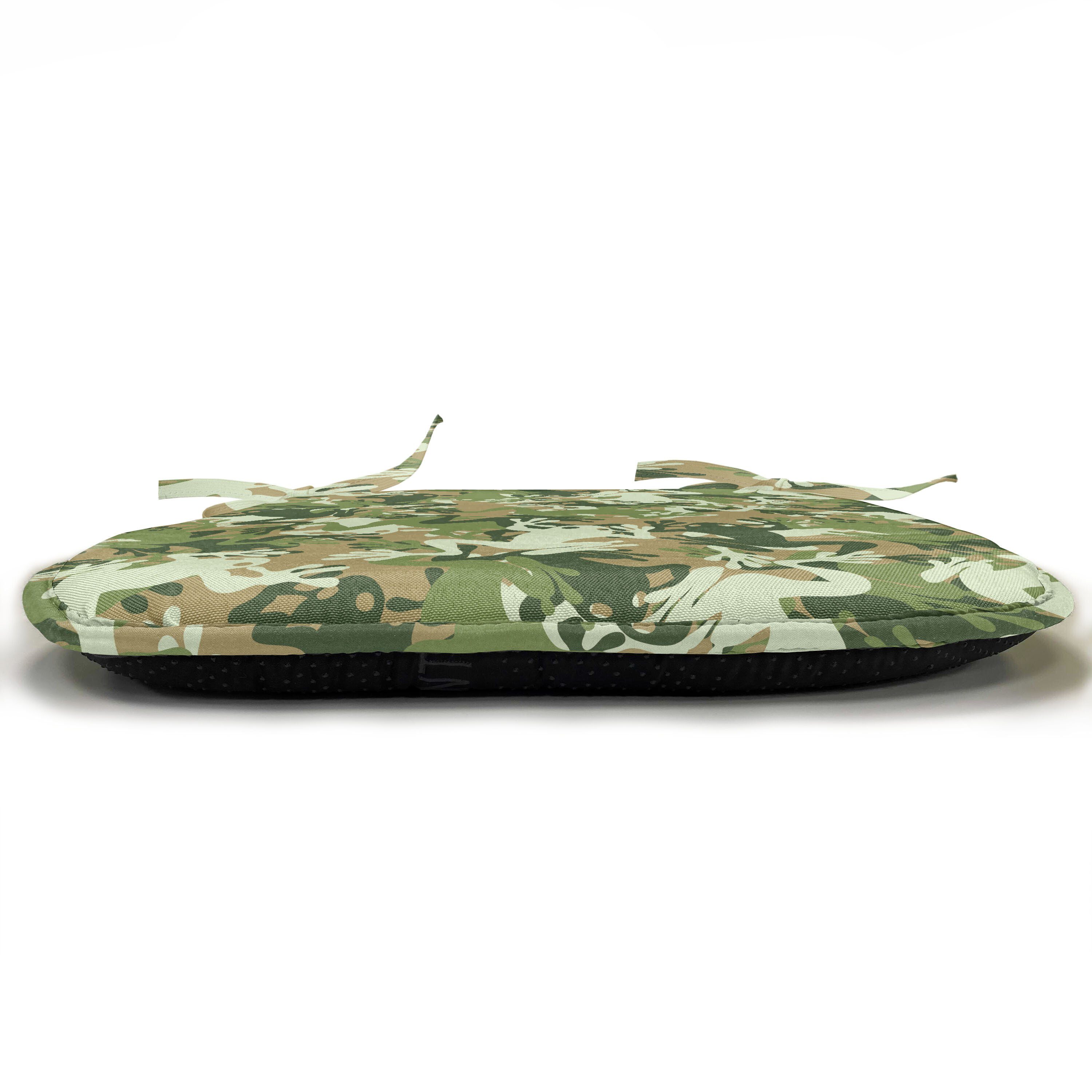 Abakuhaus Stuhlkissen Dekoratives wasserfestes Kissen mit Riemen für Küchensitze, Frosch Schädel-Camouflage-Design