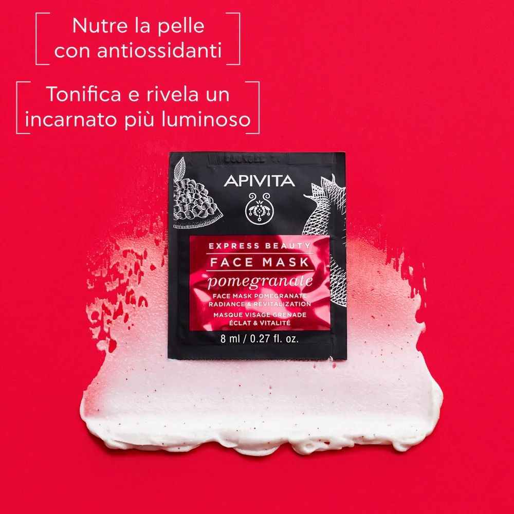 Express Beauty - Verhelderend en revitaliserend gezichtsmasker met granaatappel - Verhelderend gezichtsmasker