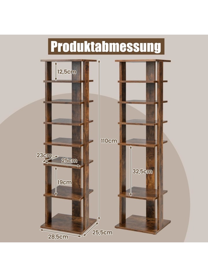 COSTWAY Schuhregal in Braun günstig kaufen 110 cm