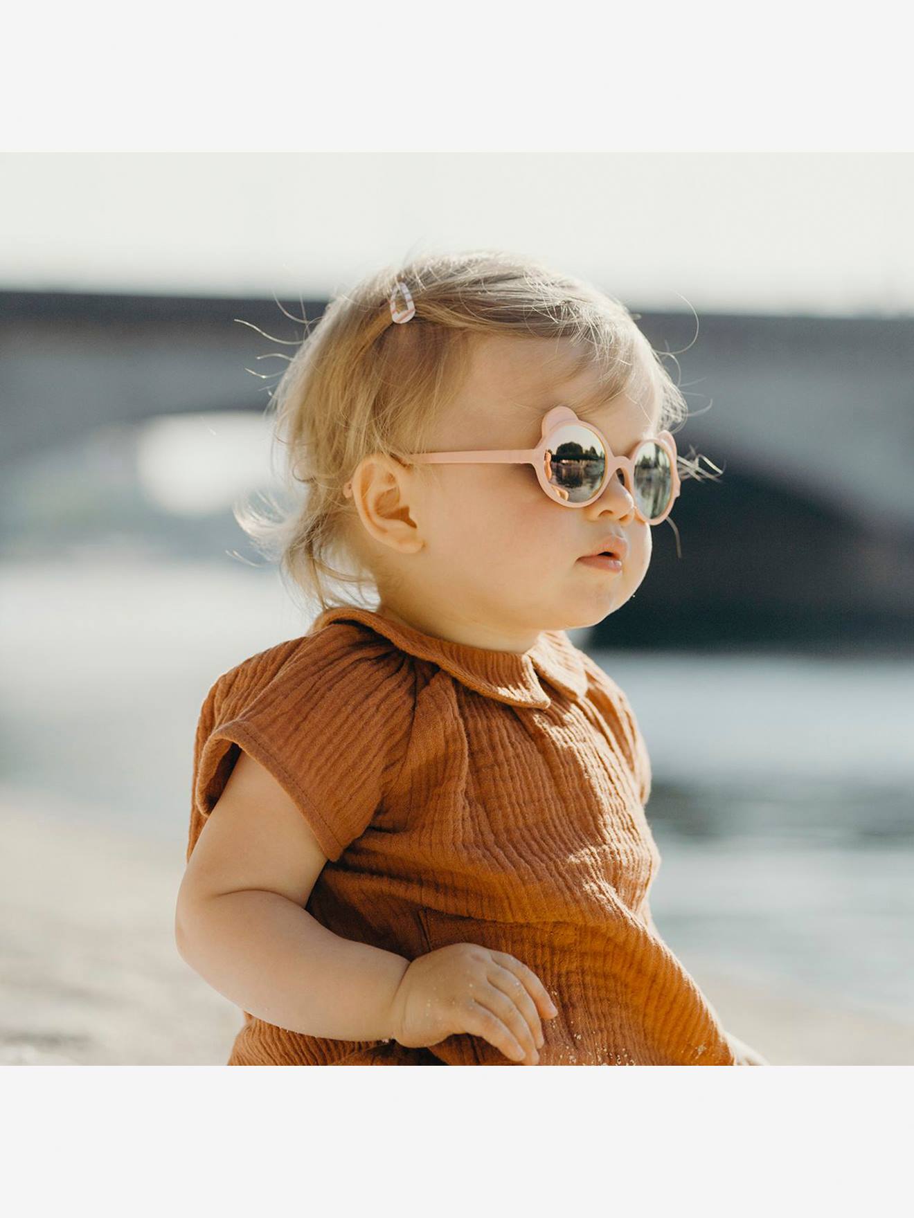Lunettes de soleil Ourson 1-2 ans Ki ET LA rose clair uni
