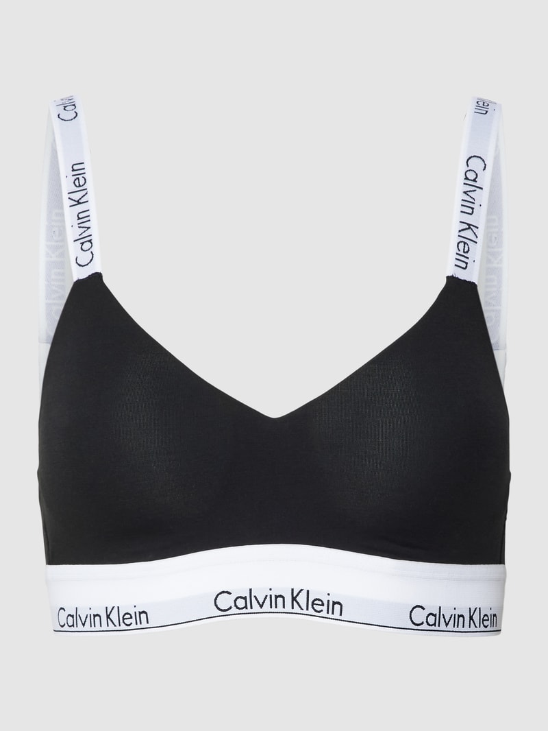 Bralette mit Label-Details in schwarz