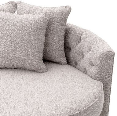 Casa Padrino Loungesofa Luxus Rundsofa Grau 157 x 148 x H. 90 cm - Modernes rundes Wohnzimmer Sofa mit 3 Kissen - Wohnzimmer Möbel - Luxus Möbel