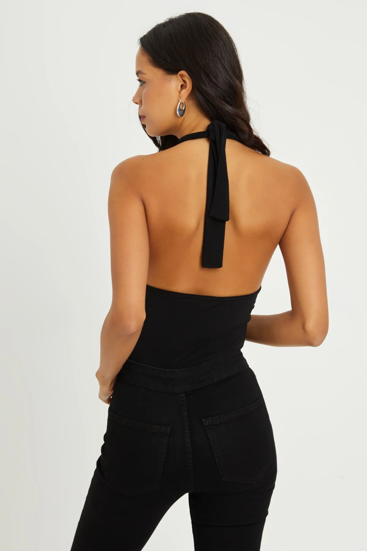 Cool & Sexy  Schwarzer Neckholder-Body ohne Rücken für Damen B203-9