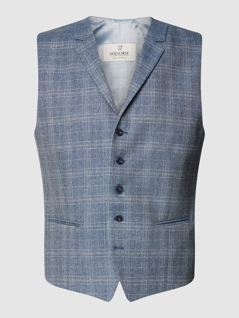 Anzugweste mit Allover-Muster in blau
