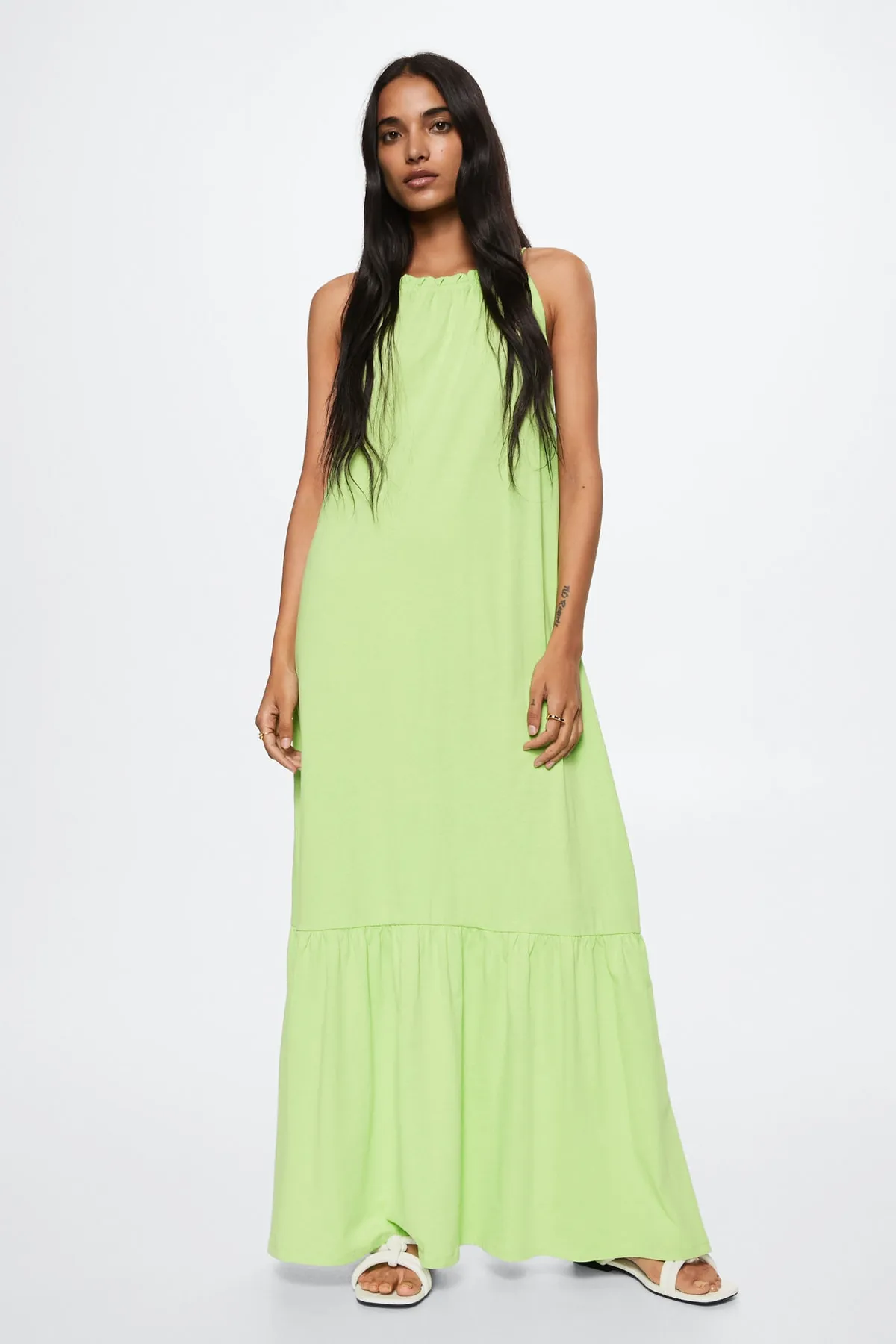 MANGO  Grünes Damenkleid 37020452