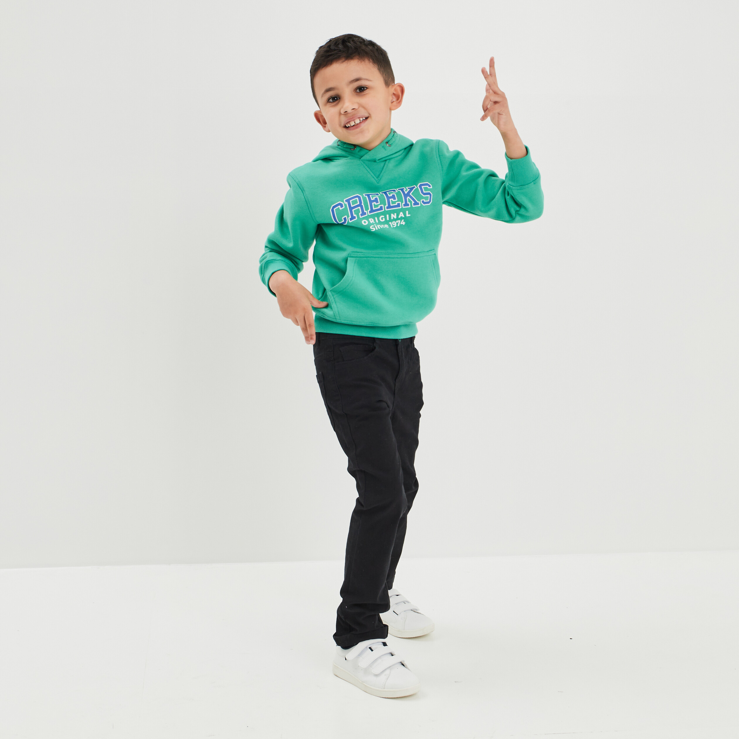 Pantalon regular noir garçon | La Halle