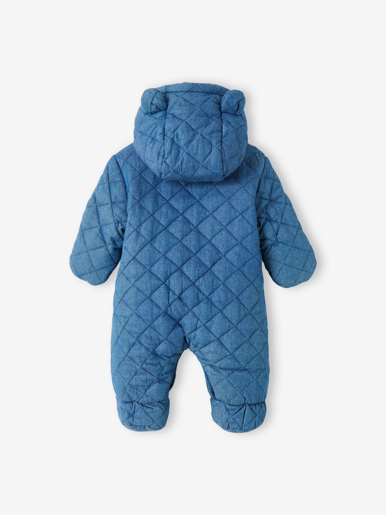 Vertbaudet Baby Winter-Overall aus Chambray, Wattierung Recycling-Polyester - blue stone