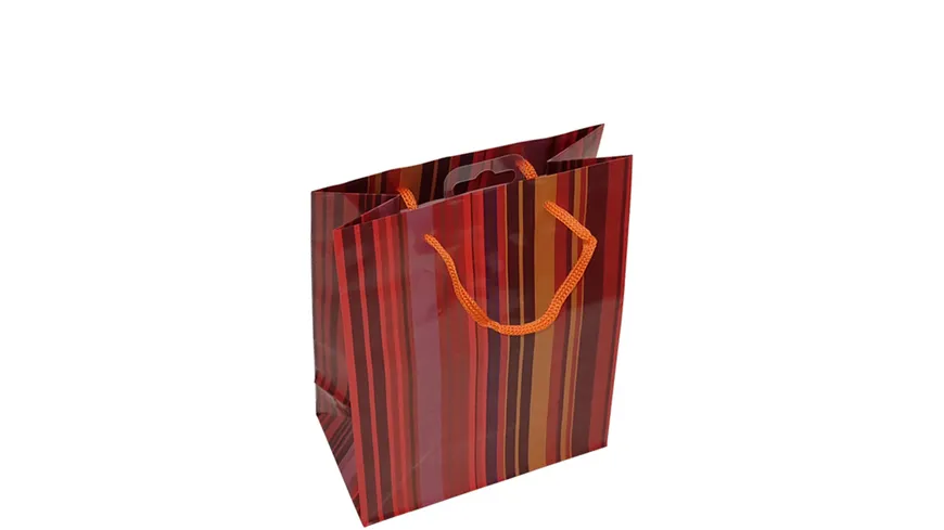 TRUBA Geschenktasche midi STREIFEN rot/rosa