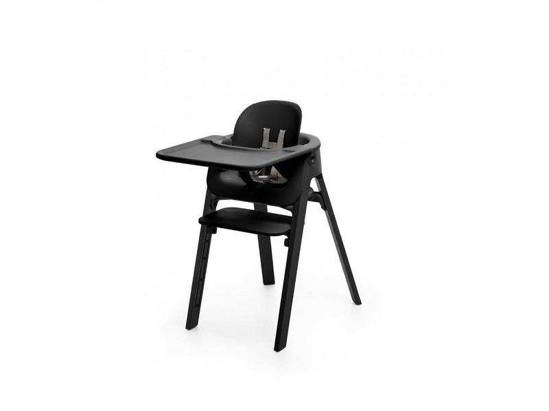 Chaise STEPS hêtre noir avec baby set et tablette