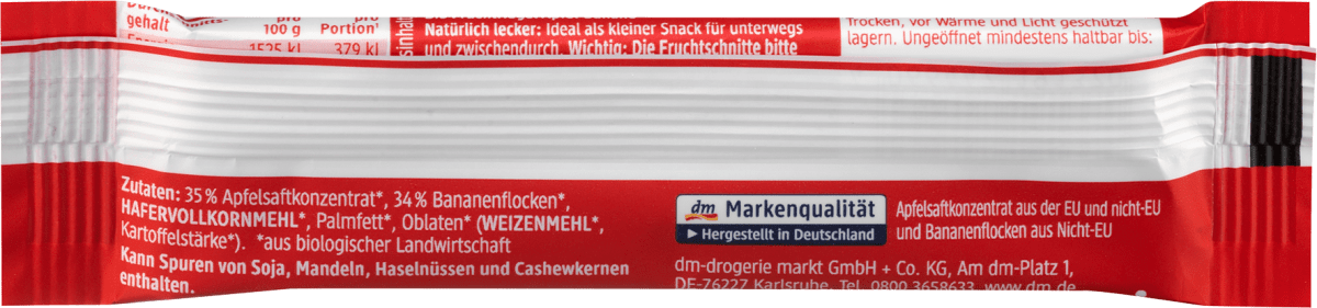 Fruchtriegel Apfel, Banane ab 1Jahr, 25 g