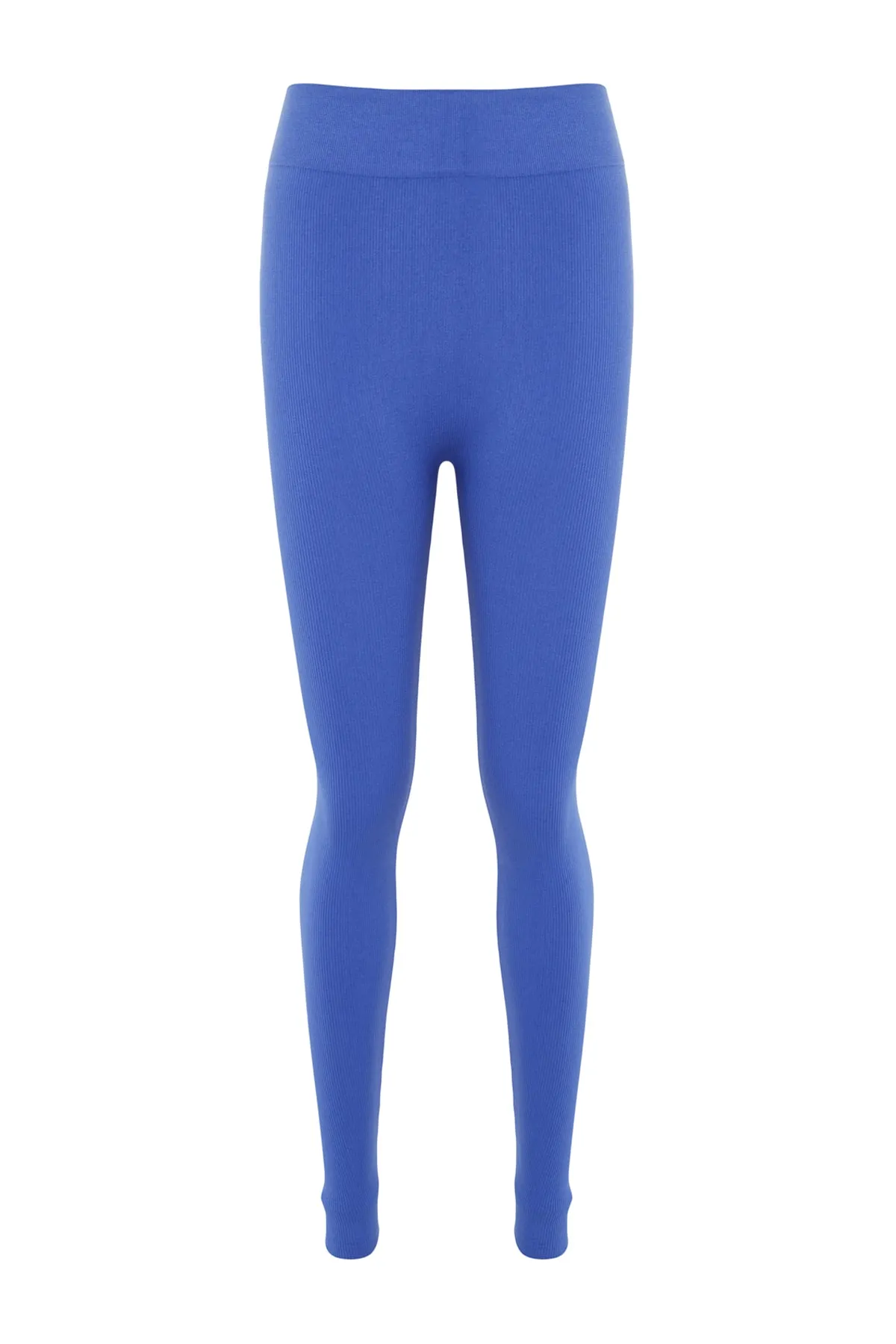 Trendyol Collection  Blaue nahtlose/nahtlose gestrickte Sport-Leggings in voller Länge TWOAW20TA0071
