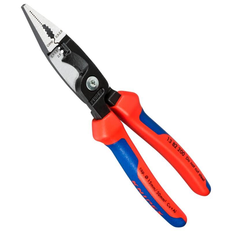 Knipex Elektro-Installationszange 13 82 200 Rot, Blau