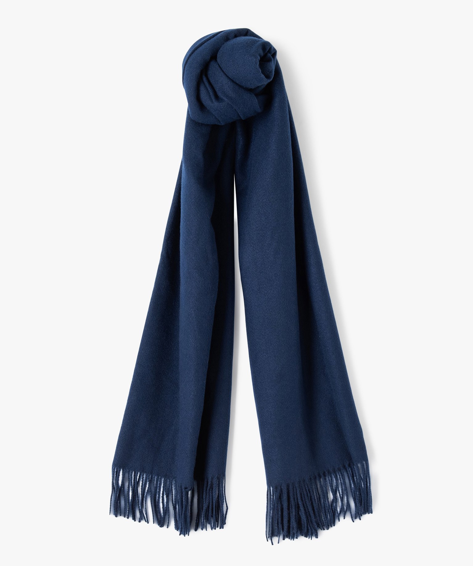 écharpe à franges souple et douce femme bleu | GEMO