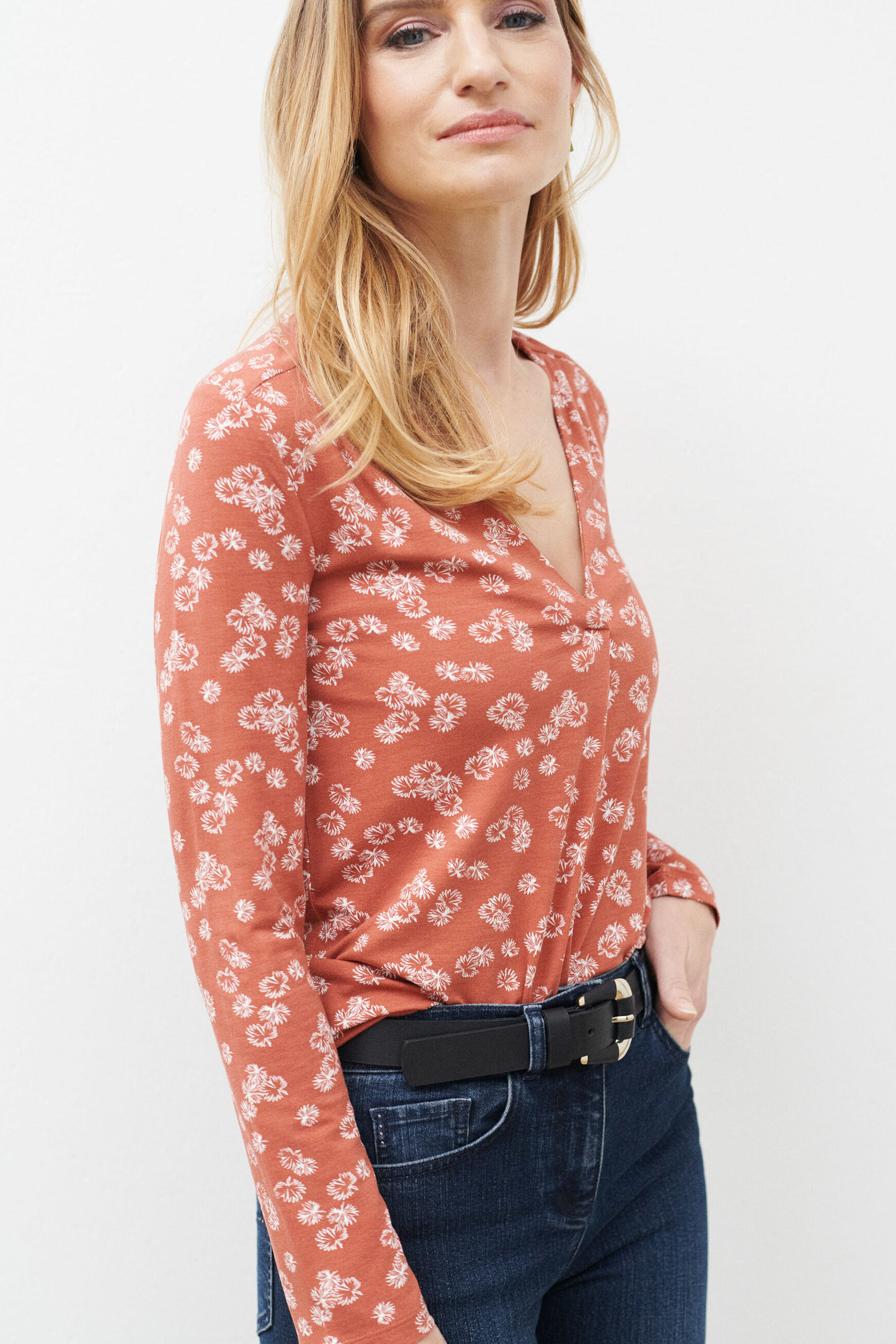 t-shirt doris orange clair femme