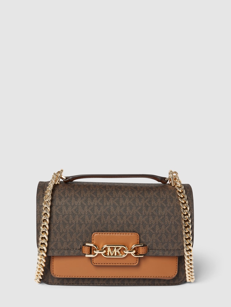 Handtasche mit Allover-Muster in dunkelbraun