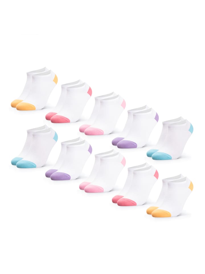Occulto 10er Pack Muster Sneaker Socken Maja in Weiß-Mix günstig kaufen 39-42