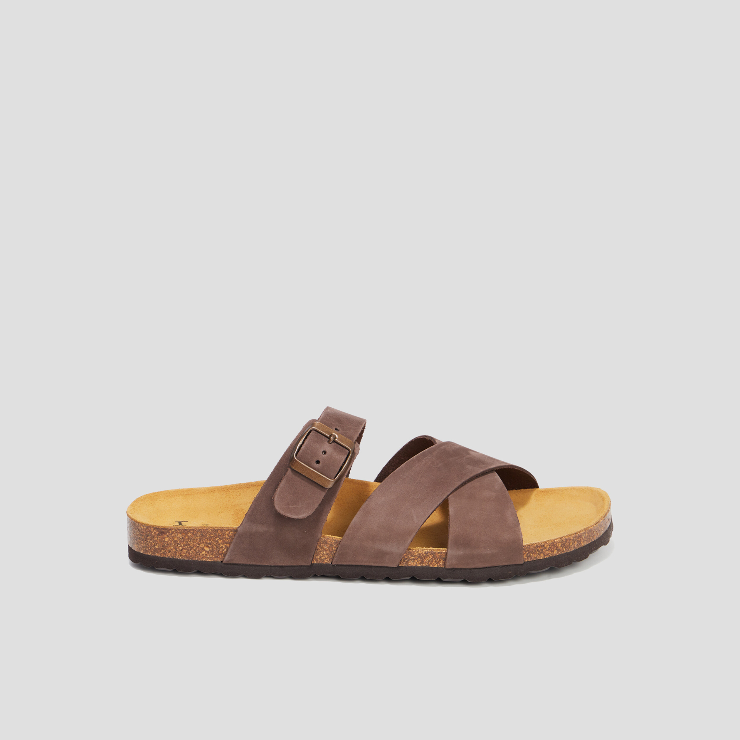 Mules en cuir Graoute marron homme | La Halle