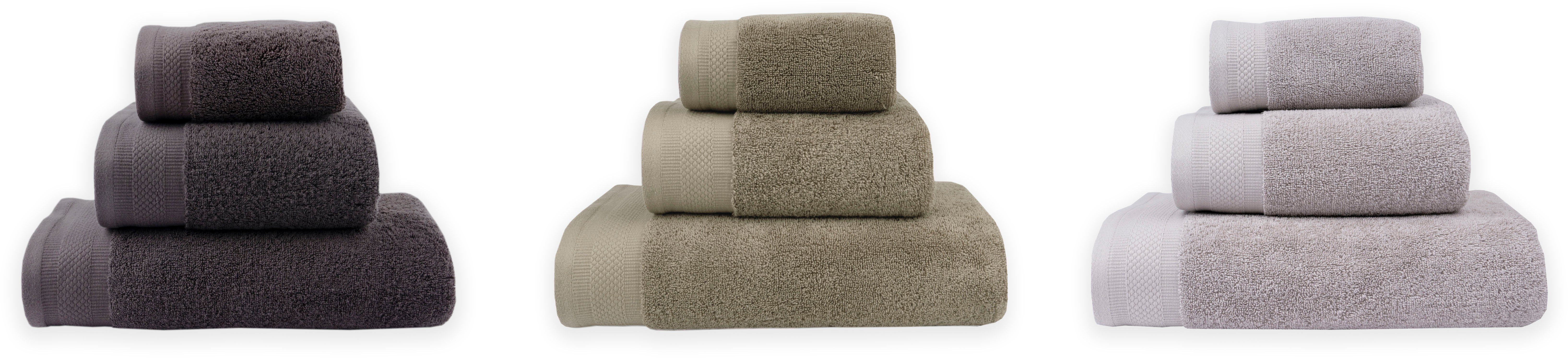 andas Handtuch Set Teodora flauschige Hotel-Qualität, Frottier, (Set, 3-tlg), Premium Handtuch, Duschtuch, Gästetuch aus Bio-Baumwolle 600gr/m²