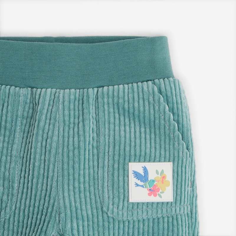 Pantalon bébé mixte en velours puebla vert bleuté naissance Catimini