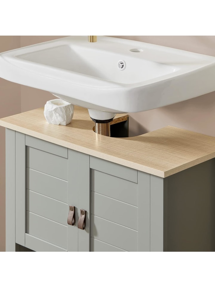 SoBuy Waschbeckenunterschrank in Hellgrau - (B)60 x (H)60 x (T)30cm günstig kaufen onesize