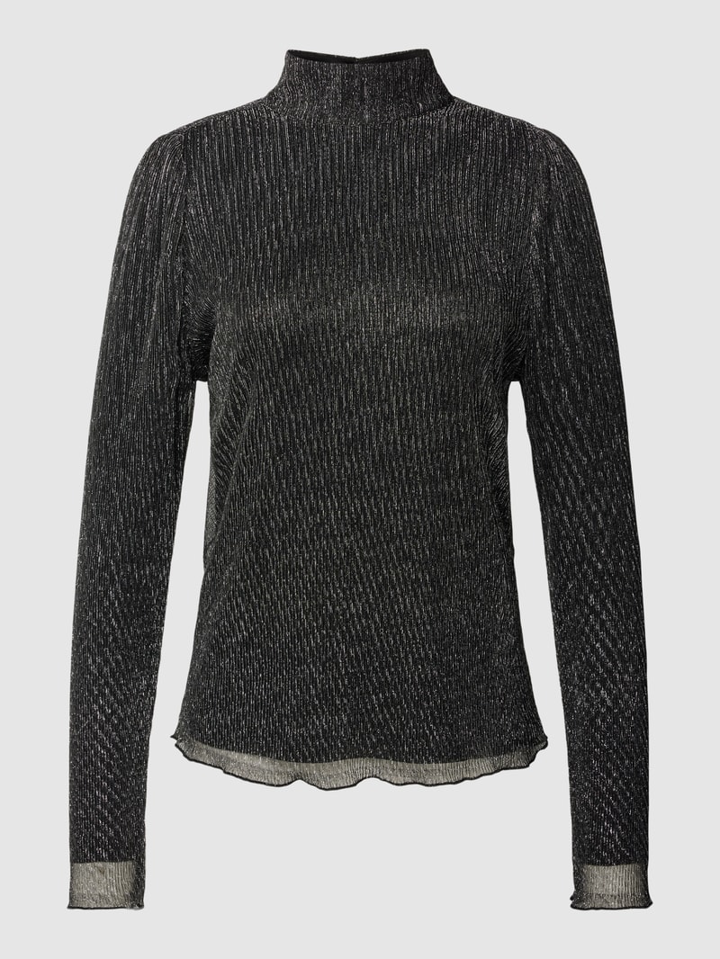 Blusenshirt mit Effektgarn in silber