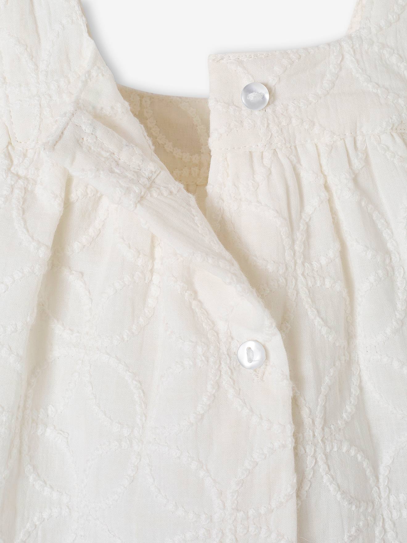 Vertbaudet Festliches Baby Kleid mit Stickereien - wollweiß
