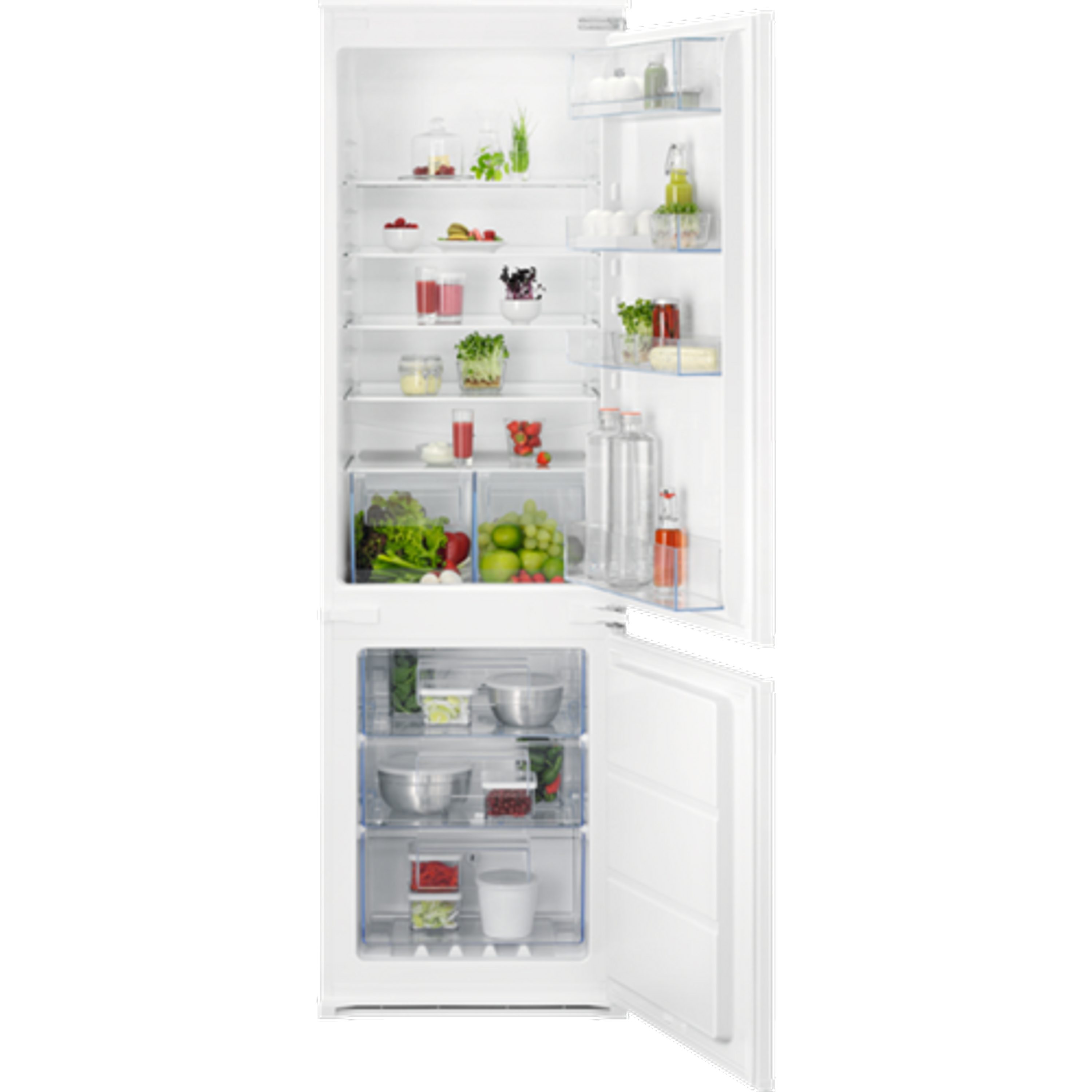 AEG Einbaukühlgefrierkombination NSC6N181ES, 177 cm hoch, 55 cm breit, Serie 6000, TwinTech, Einbau, 1780 mm, 257 l, NoFrost, Schlepptür