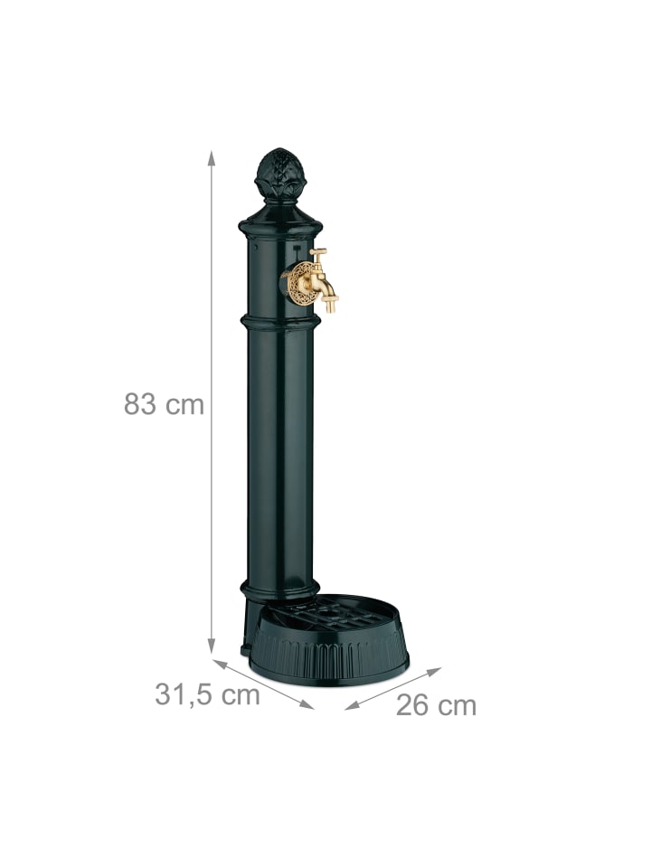 relaxdays Standbrunnen in Grün - (B)26 x (H)83 x (T)31,5 cm günstig kaufen onesize