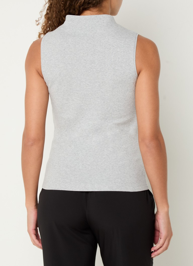 OPUS Ifunella sleeveless top with heathered design and stand-up collar