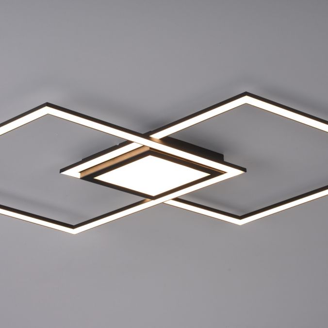 LED Deckenleuchte Asmin 106 x 37 cm Schwarz