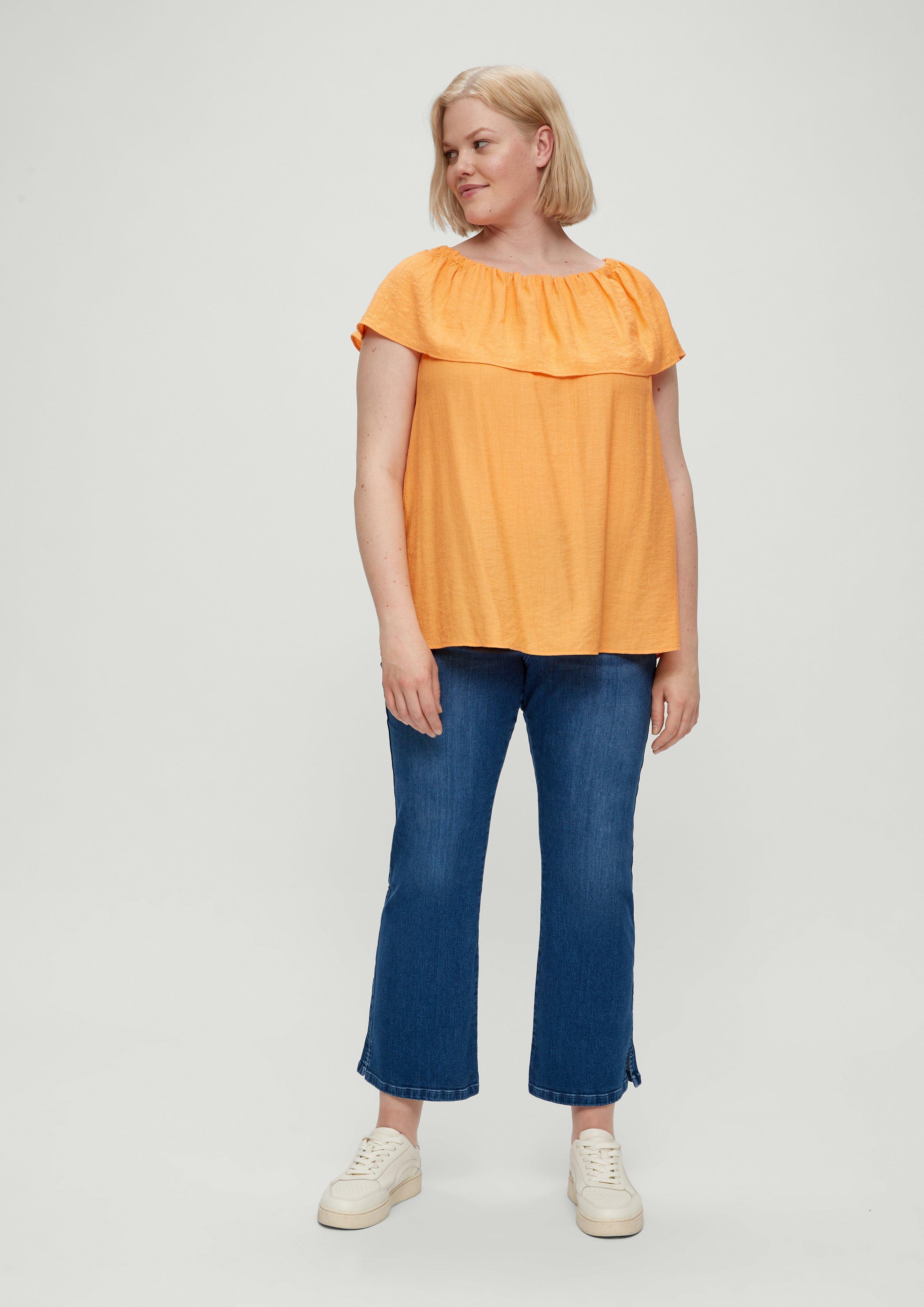 Crinkle-Bluse mit Carmenausschnitt  2130979-2129