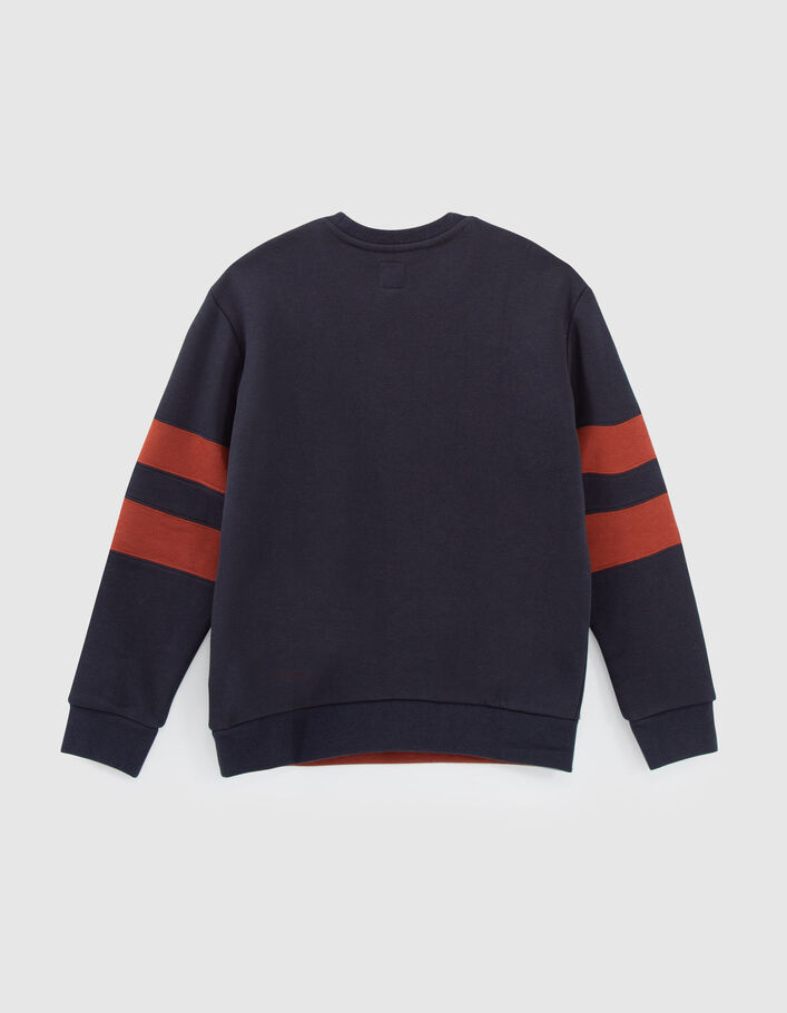 Sweat marine maxi broderie en relief garçon