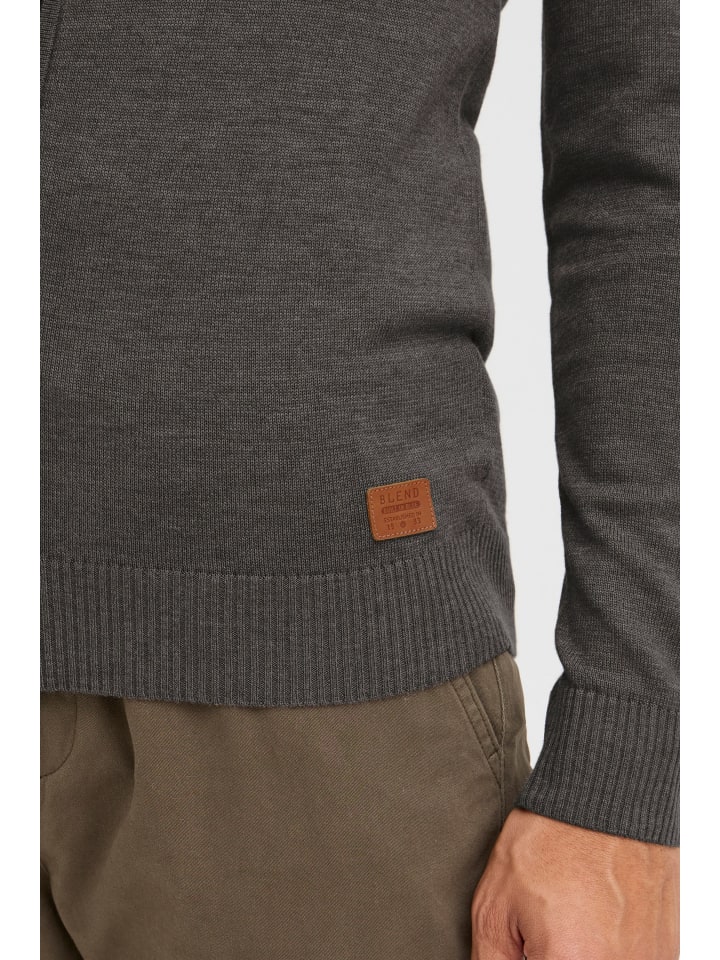 BLEND Strickjacke BHNorman 20704789ME Cardigan mit Reißverschluss in Grau günstig kaufen XXL