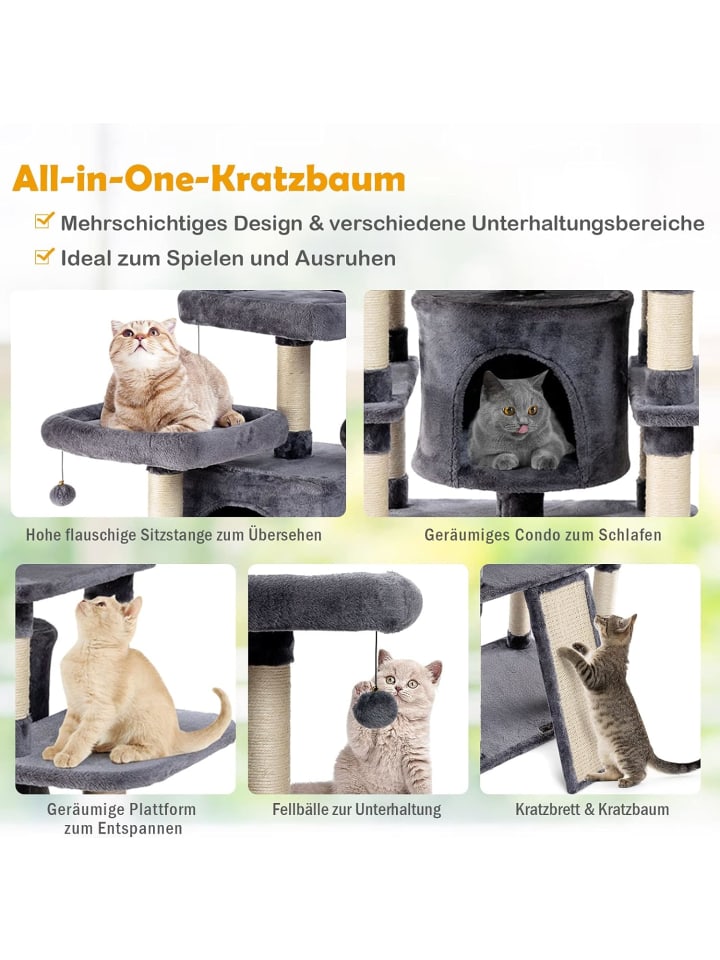COSTWAY 170cm Kratzbaum in Schwarz günstig kaufen onesize