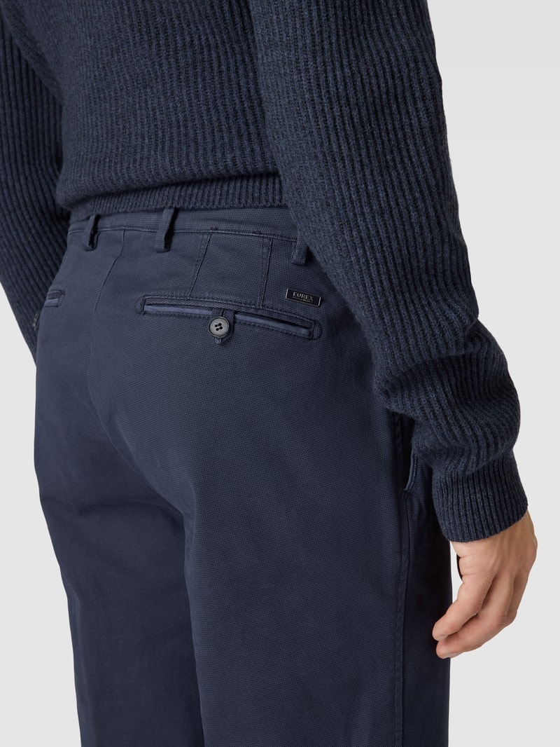 Hose mit Strukturmuster Modell 'JOE' in marineblau