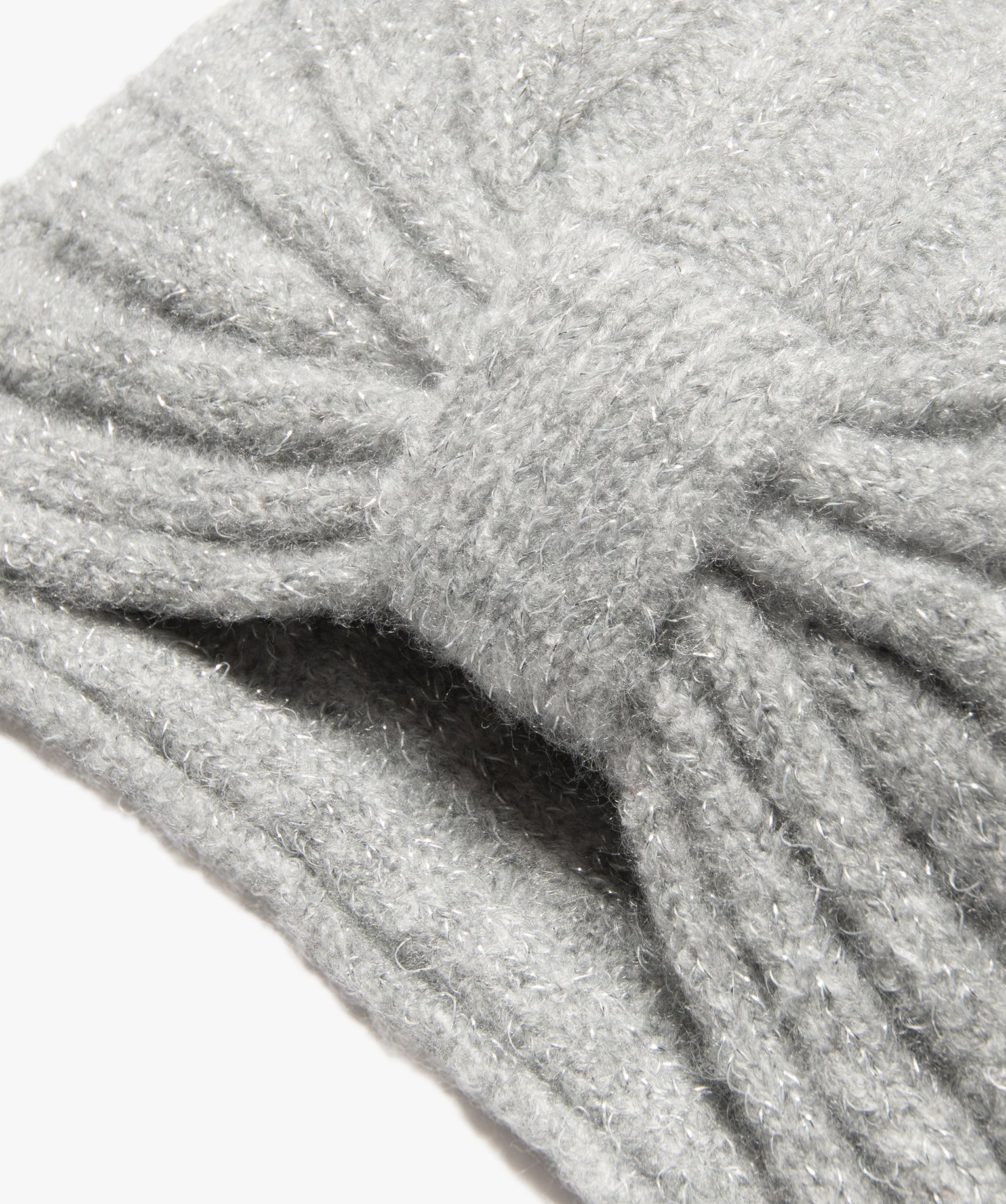 Bonnet femme en maille brillante effet drapé gris | GEMO