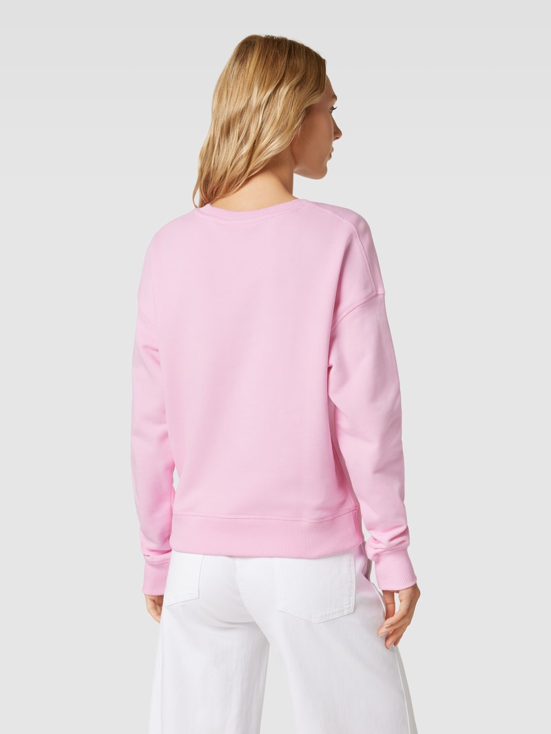 Sweatshirt aus Baumwolle mit Label-Detail in rosa