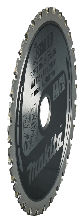 Brzeszczot tarczowy do piły tarczowej Makita Accessories B-33526, stal miękka, Specialized, 136x20x1,5, 30T, 0g