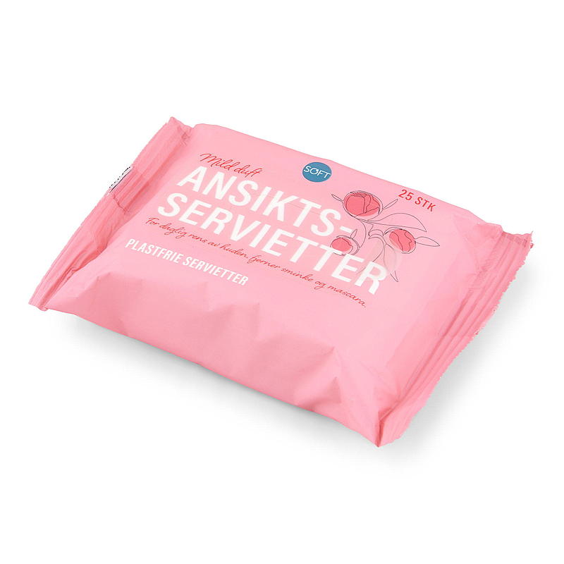 Soft Ansiktsserviett 25-pk lett parfymert
