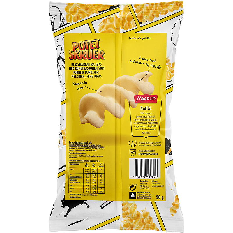 Maarud Potetskruer 90 g salt