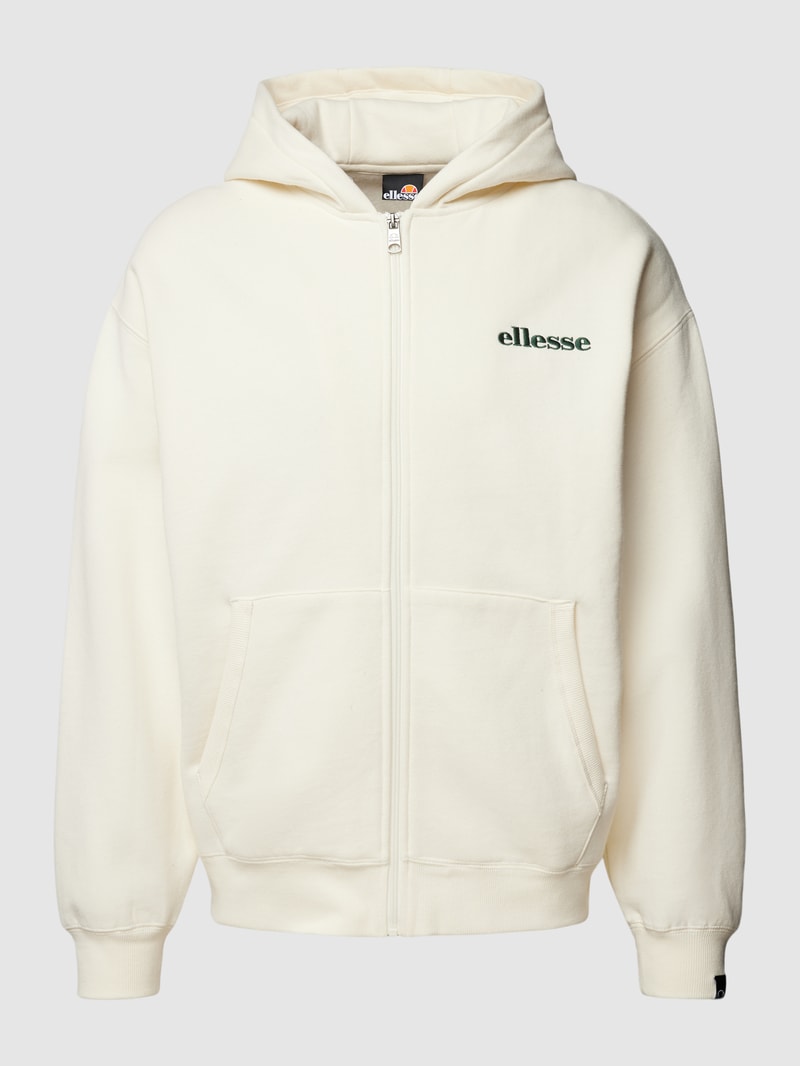 Sweatjacke mit Label-Stitching Modell 'MICHELANGELO' in offwhite