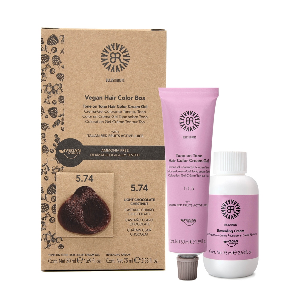 bulbs&roots Vegan Hair Color Box 1:1.5 N°5.74 Couleur à la maison