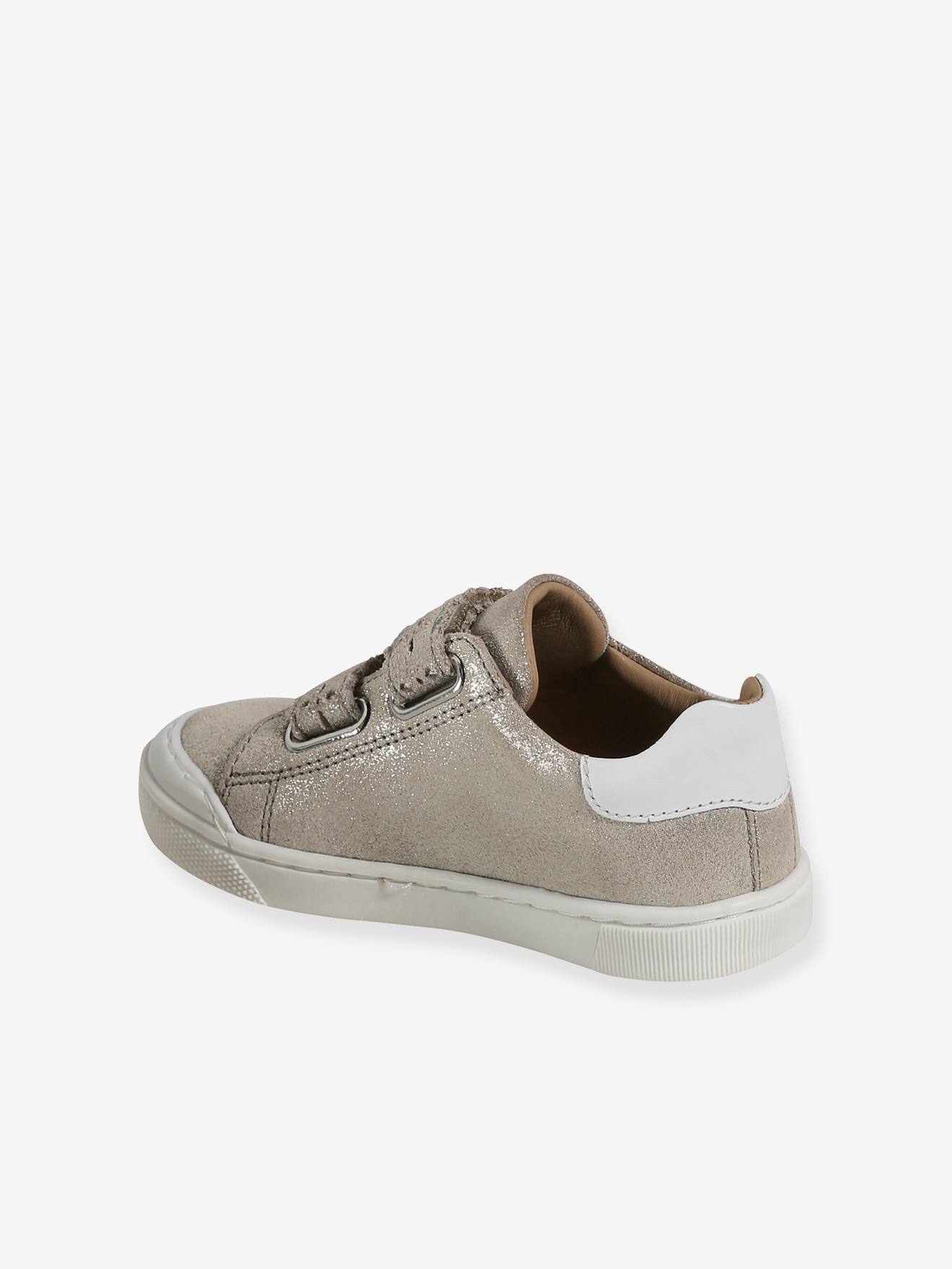 Vertbaudet Mädchen Klett-Sneakers mit Anziehtrick - gold