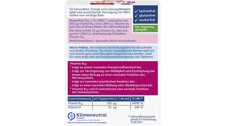 Doppelherz aktiv Vitamin B12 + B3 Direct